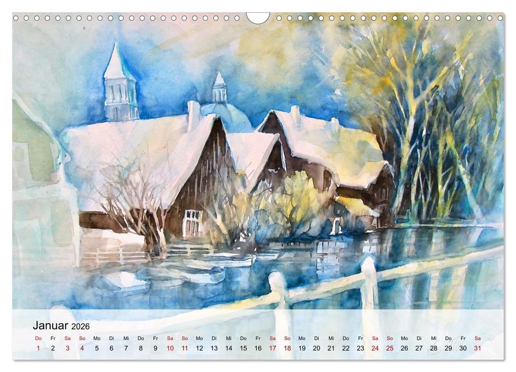 Weitere Ansicht: Aquarell auf Reisen - mit Eckard Funck (Wandkalender 2026 DIN A3 quer), CALVENDO Monatskalender | Calvendo, Eckard Funck