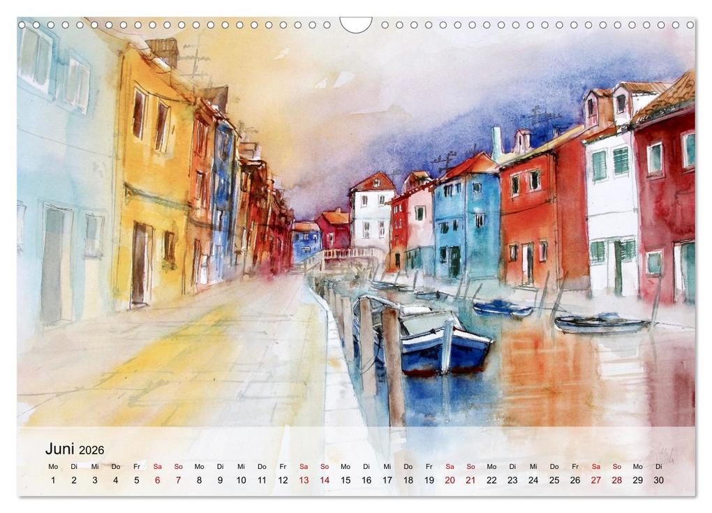 Weitere Ansicht: Aquarell auf Reisen - mit Eckard Funck (Wandkalender 2026 DIN A3 quer), CALVENDO Monatskalender | Calvendo, Eckard Funck