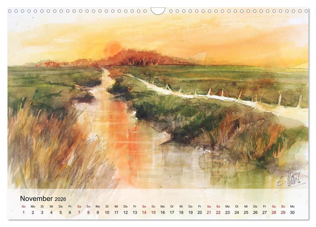 Weitere Ansicht: Aquarell auf Reisen - mit Eckard Funck (Wandkalender 2026 DIN A3 quer), CALVENDO Monatskalender | Calvendo, Eckard Funck