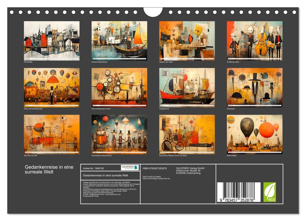 Weitere Ansicht: Gedankenreise in eine surreale Welt (Wandkalender 2026 DIN A4 quer), CALVENDO Monatskalender | Calvendo, Erich Krätschmer