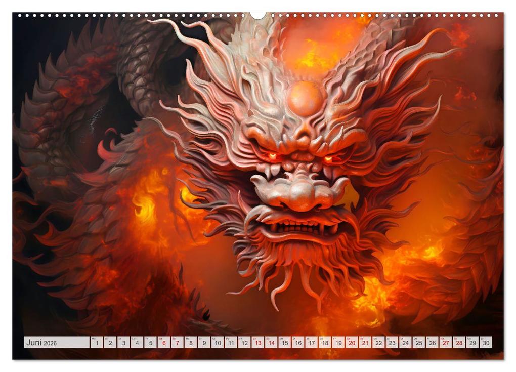 Weitere Ansicht: Jahr des Drachen - Im Stil des chinesischen Tierkreiszeichens (Wandkalender 2026 DIN A2 quer), CALVENDO Monatskalender | Calvendo, Anja Frost