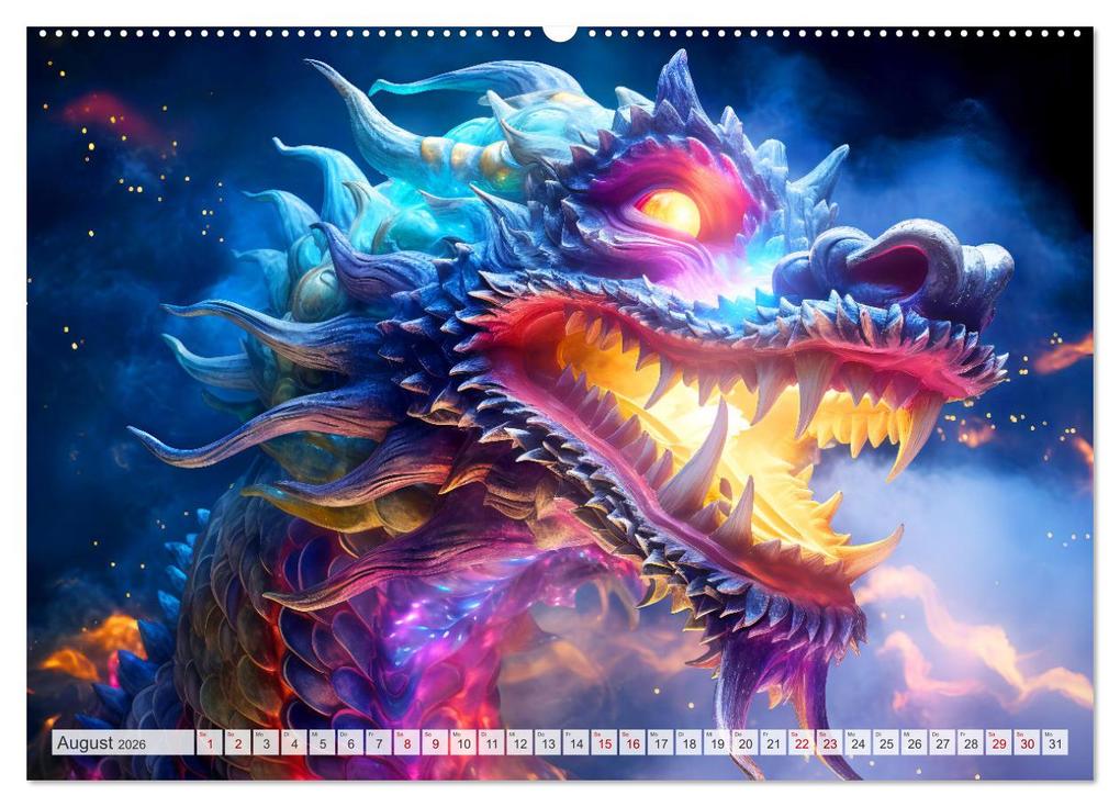 Weitere Ansicht: Jahr des Drachen - Im Stil des chinesischen Tierkreiszeichens (Wandkalender 2026 DIN A2 quer), CALVENDO Monatskalender | Calvendo, Anja Frost