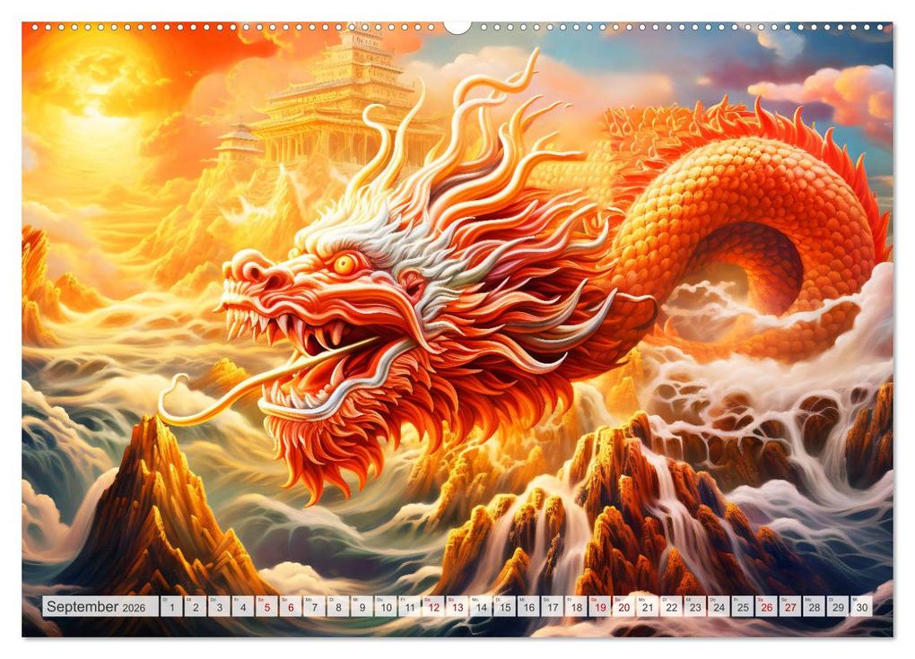 Weitere Ansicht: Jahr des Drachen - Im Stil des chinesischen Tierkreiszeichens (Wandkalender 2026 DIN A2 quer), CALVENDO Monatskalender | Calvendo, Anja Frost