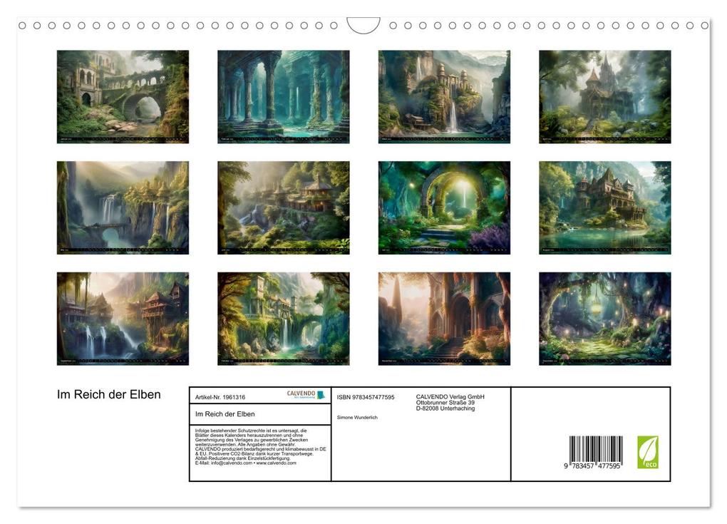 Weitere Ansicht: Im Reich der Elben (Wandkalender 2026 DIN A3 quer), CALVENDO Monatskalender | Calvendo, Simone Wunderlich
