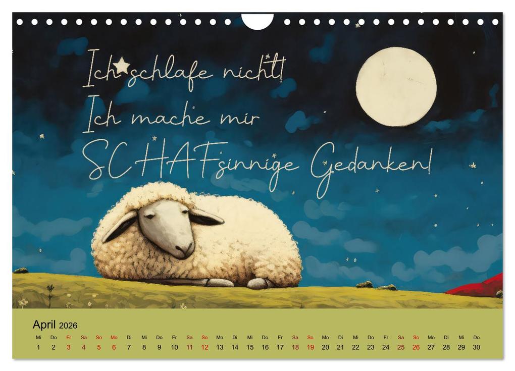 Weitere Ansicht: Schafsprüche (Wandkalender 2026 DIN A4 quer), CALVENDO Monatskalender | Calvendo, Sabine Löwer