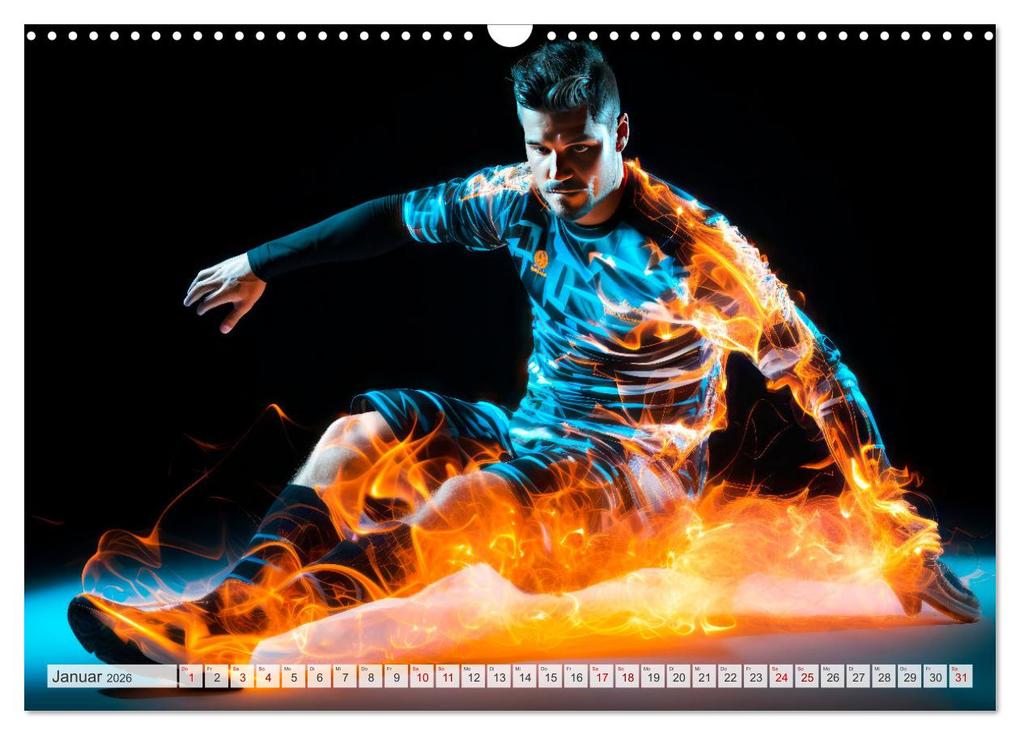 Weitere Ansicht: FUßBALLFIEBER Dynamische Szenen (Wandkalender 2026 DIN A3 quer), CALVENDO Monatskalender | Melanie Viola, Calvendo