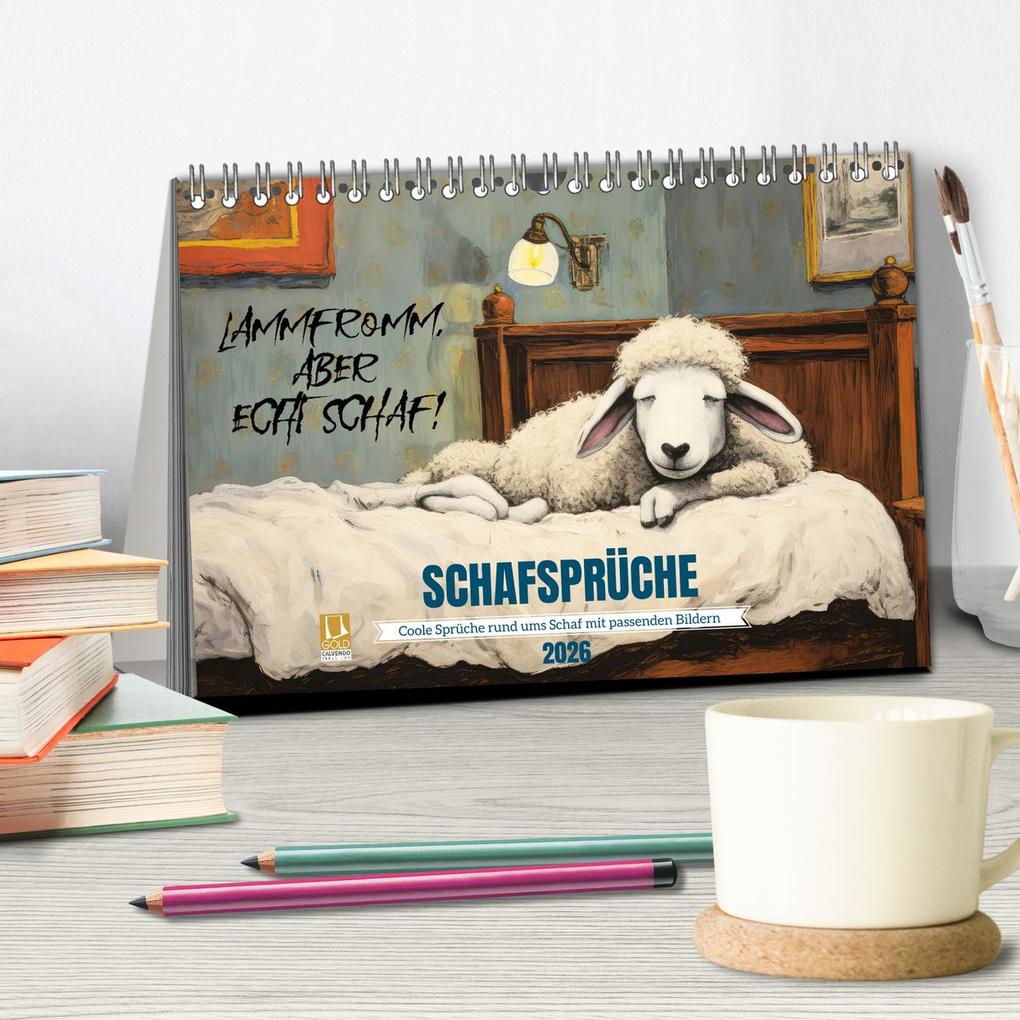 Weitere Ansicht: Schafsprüche (Tischkalender 2026 DIN A5 quer), CALVENDO Monatskalender | Sabine Löwer, Calvendo