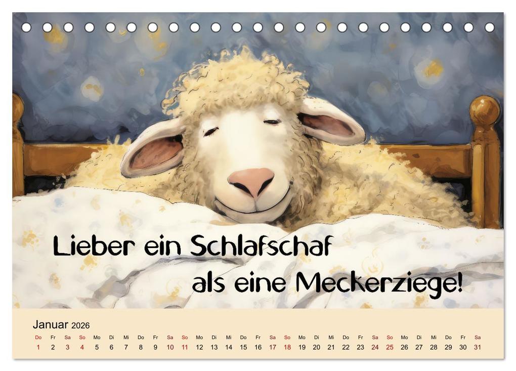 Weitere Ansicht: Schafsprüche (Tischkalender 2026 DIN A5 quer), CALVENDO Monatskalender | Sabine Löwer, Calvendo