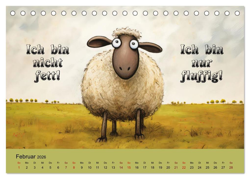 Weitere Ansicht: Schafsprüche (Tischkalender 2026 DIN A5 quer), CALVENDO Monatskalender | Sabine Löwer, Calvendo