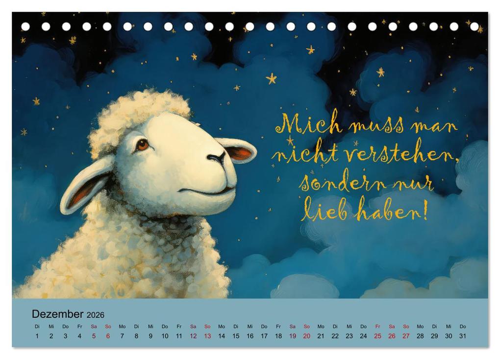 Weitere Ansicht: Schafsprüche (Tischkalender 2026 DIN A5 quer), CALVENDO Monatskalender | Sabine Löwer, Calvendo
