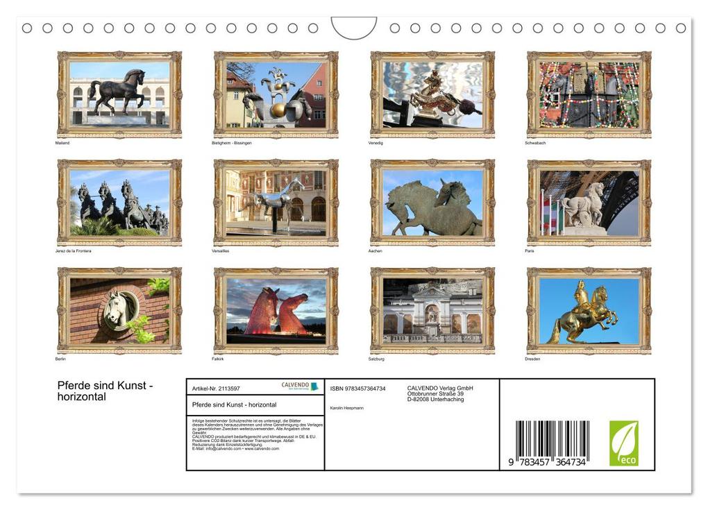 Weitere Ansicht: Pferde sind Kunst - horizontal (Wandkalender 2026 DIN A4 quer), CALVENDO Monatskalender | Karolin Heepmann, Calvendo