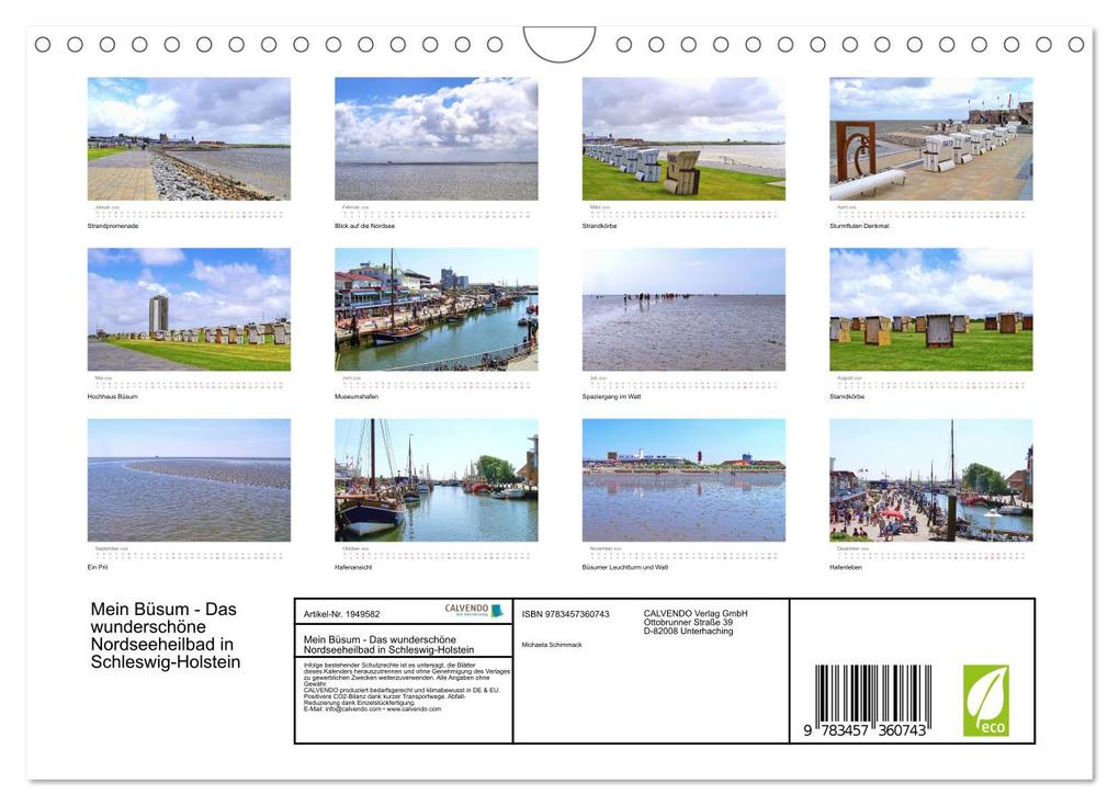 Weitere Ansicht: Mein Büsum - Das wunderschöne Nordseeheilbad in Schleswig-Holstein (Wandkalender 2026 DIN A4 quer), CALVENDO Monatskalender | Michaela Schimmack, Calvendo