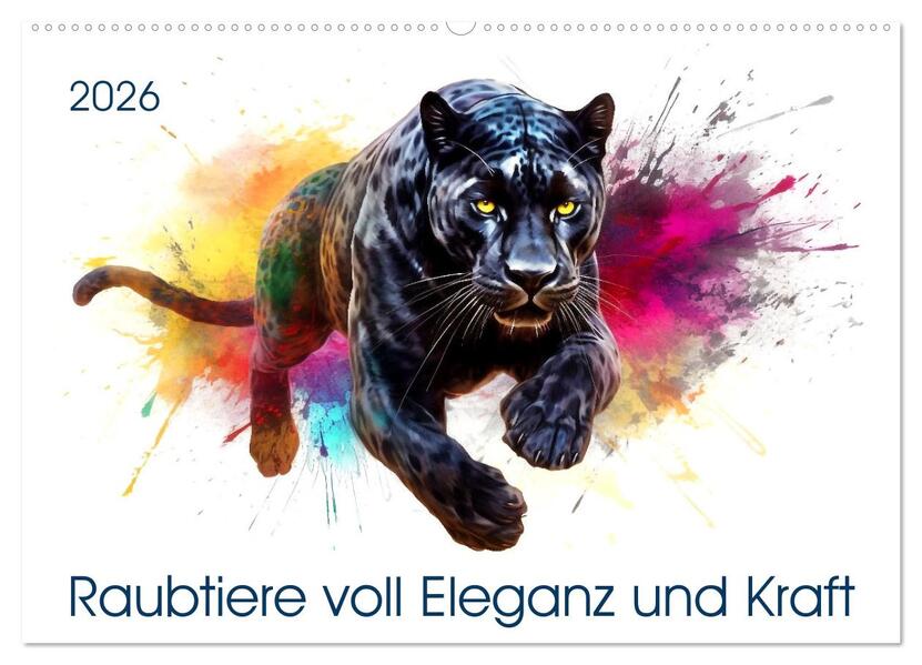 Produktbild: Raubtiere voll Eleganz und Kraft (Wandkalender 2026 DIN A2 quer), CALVENDO Monatskalender | Kerstin Waurick, Calvendo