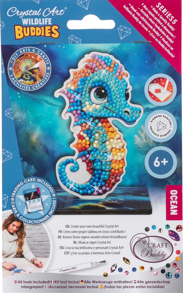 Produktbild: Craft Buddy CAFGR-31GEN048 - Crystal Art Wildlife Buddies, Ocean, Seahorse, Seepferdchen, Serie 5, Diamond Painting