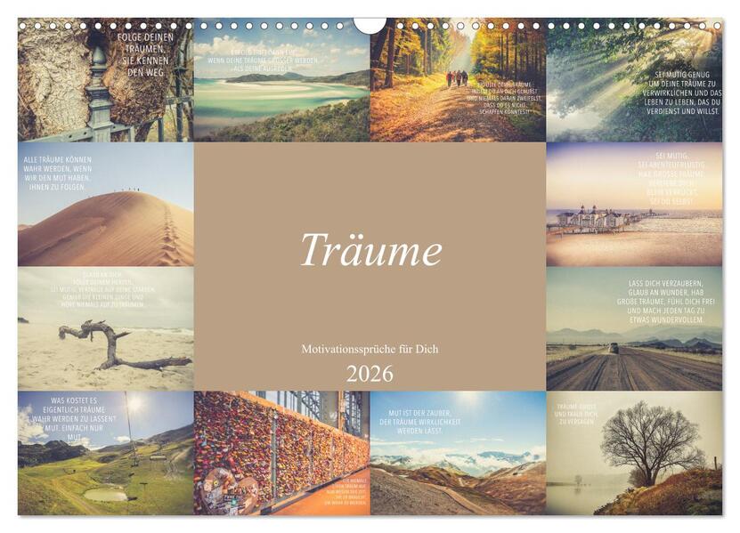 Produktbild: Träume - Motivationssprüche für Dich (Wandkalender 2026 DIN A3 quer), CALVENDO Monatskalender | Calvendo, Dirk Meutzner