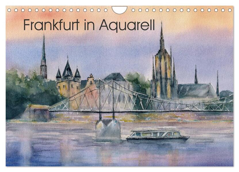 Produktbild: Frankfurt in Aquarell (Wandkalender 2026 DIN A4 quer), CALVENDO Monatskalender | Jitka Krause, Calvendo