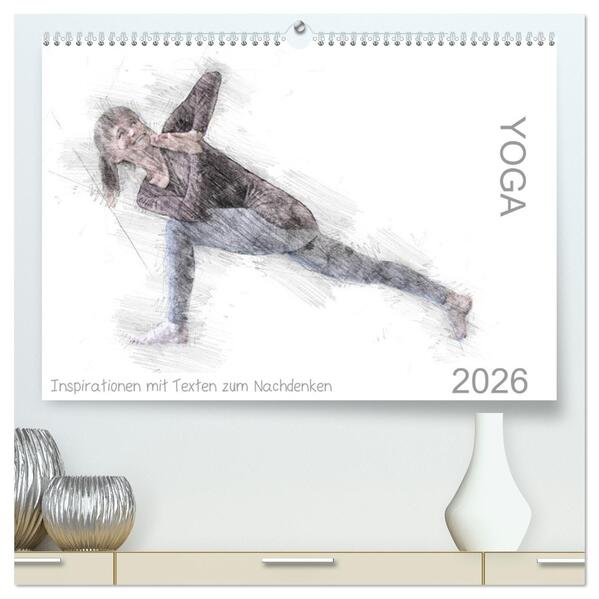 Produktbild: YOGA Inspirationen mit Texten zum Nachdenken (hochwertiger Premium Wandkalender 2026 DIN A2 quer), Kunstdruck in Hochglanz | Isabella Thiel, Calvendo