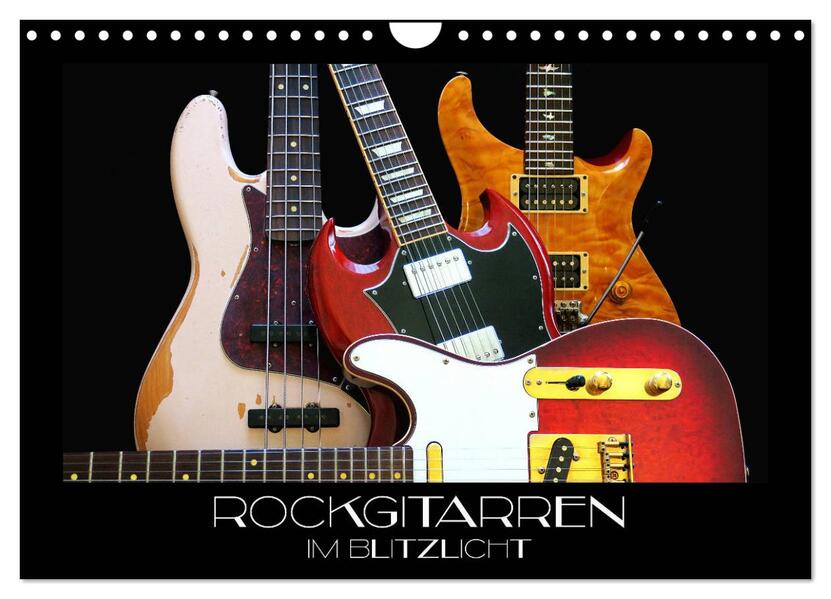 Produktbild: Rockgitarren im Blitzlicht (Wandkalender 2026 DIN A4 quer), CALVENDO Monatskalender | Renate Bleicher, Calvendo