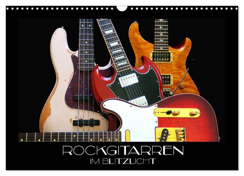 Produktbild: Rockgitarren im Blitzlicht (Wandkalender 2026 DIN A3 quer), CALVENDO Monatskalender | Renate Bleicher, Calvendo