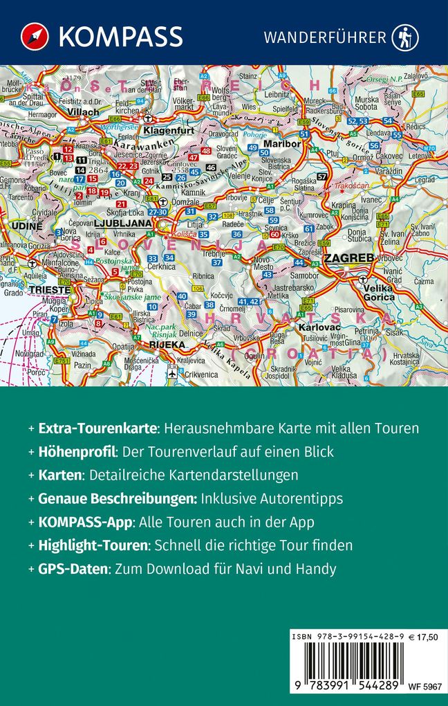 Weitere Ansicht: KOMPASS Wanderführer Slowenien, 61 Touren mit Extra-Tourenkarte | Boris Korencan