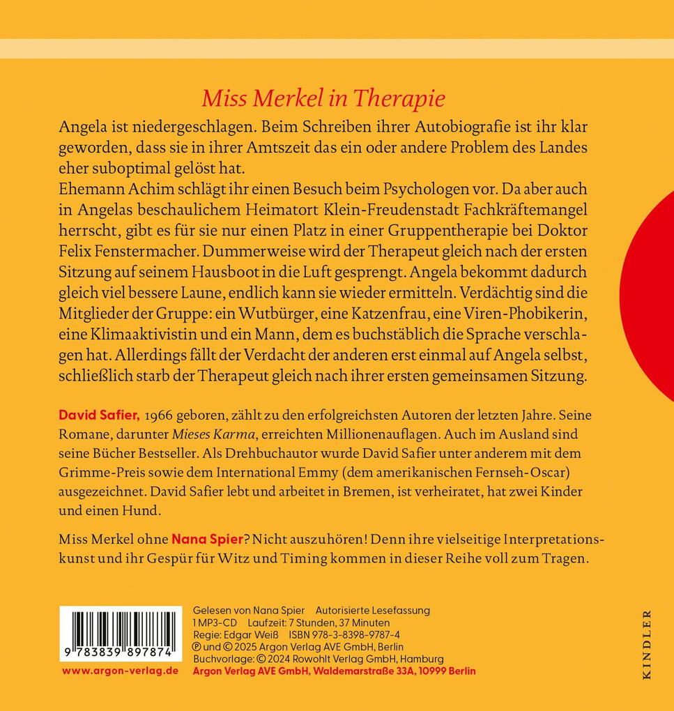 Weitere Ansicht: Miss Merkel: Mord in der Therapie | David Safier
