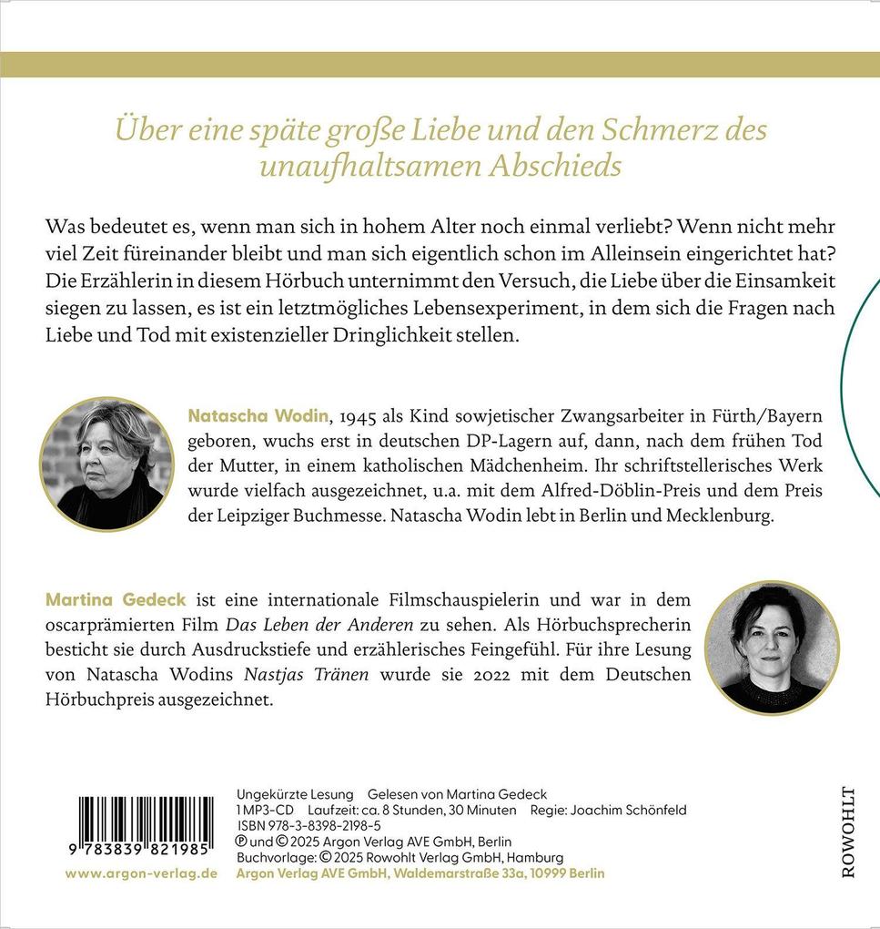 Weitere Ansicht: Die späten Tage | Natascha Wodin