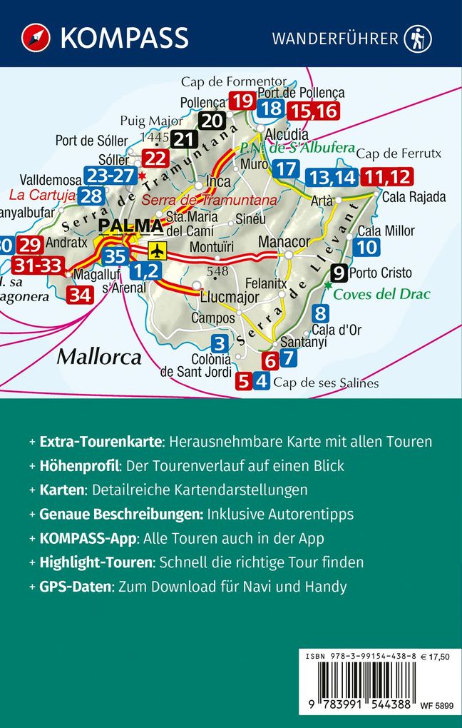 Weitere Ansicht: KOMPASS Wanderführer Mallorca Strand- und Küstenwanderungen, 35 Touren mit Extra-Tourenkarte | Wolfgang Heitzmann, Raphaela Moczynski, Thomas Kargl