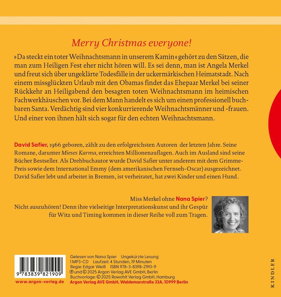 Weitere Ansicht: Miss Merkel: Mord unterm Weihnachtsbaum | David Safier