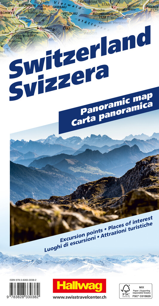 Weitere Ansicht: Hallwag Panoramakarte Schweiz