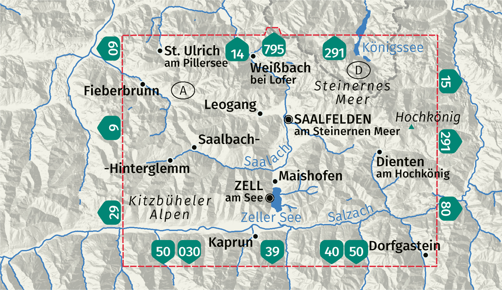Weitere Ansicht: KOMPASS Wanderkarte 30 Saalfelden, Saalbach-Hinterglemm, Zell am See 1:50.000