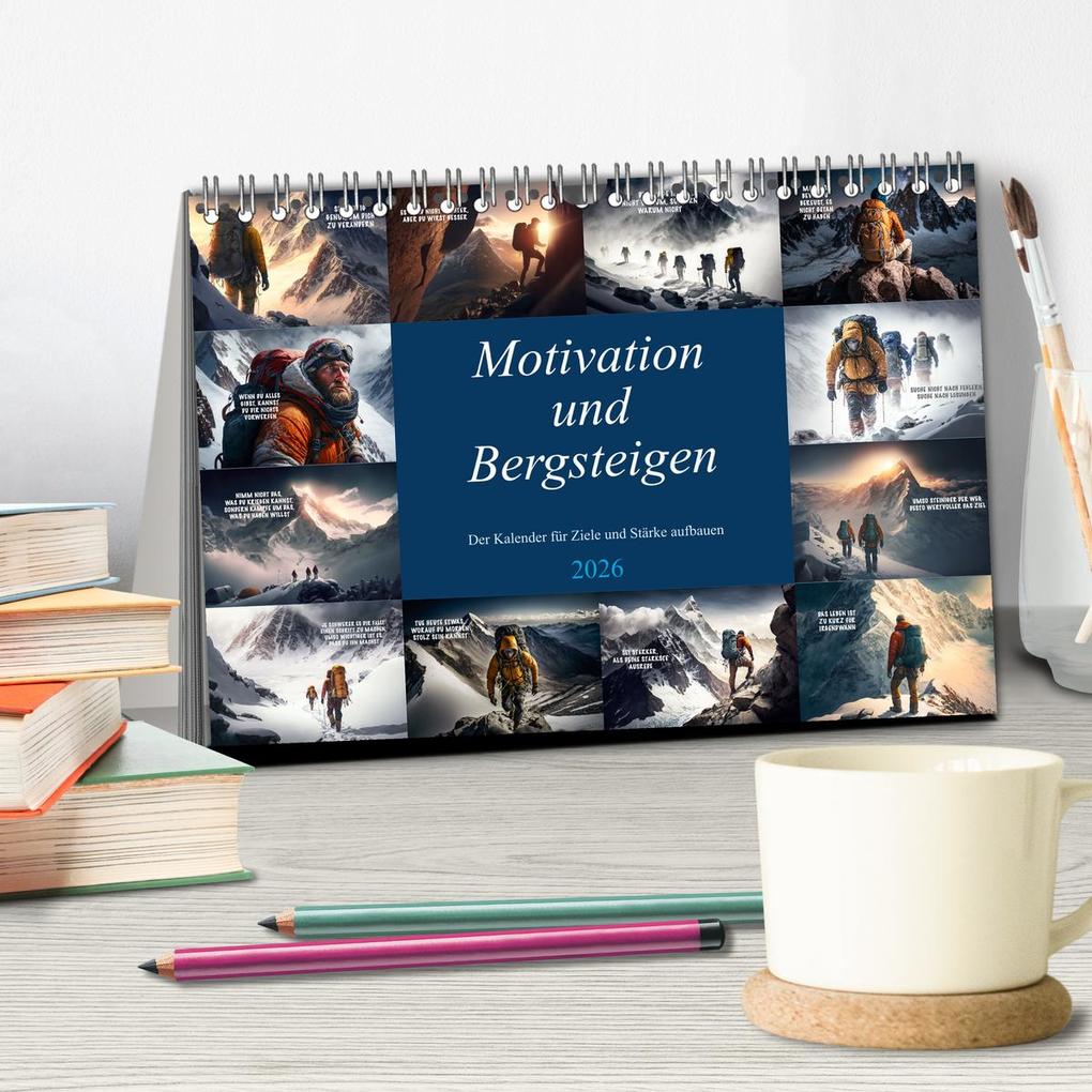 Weitere Ansicht: Motivation und Bergsteigen (Tischkalender 2026 DIN A5 quer), CALVENDO Monatskalender | Dirk Meutzner, Calvendo