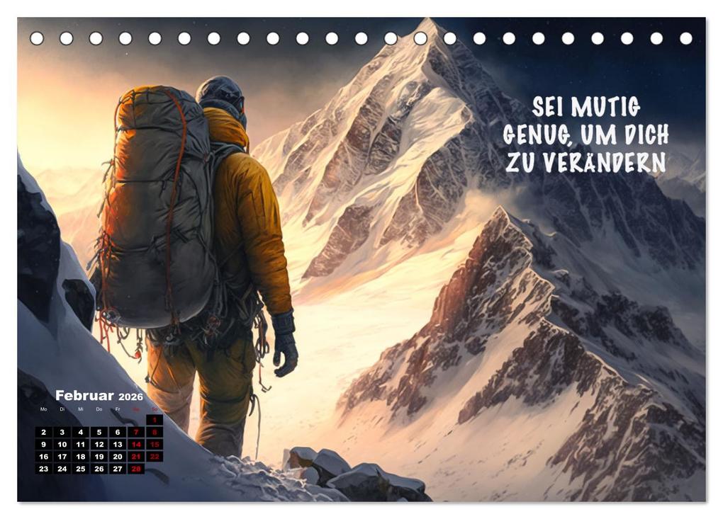 Weitere Ansicht: Motivation und Bergsteigen (Tischkalender 2026 DIN A5 quer), CALVENDO Monatskalender | Dirk Meutzner, Calvendo