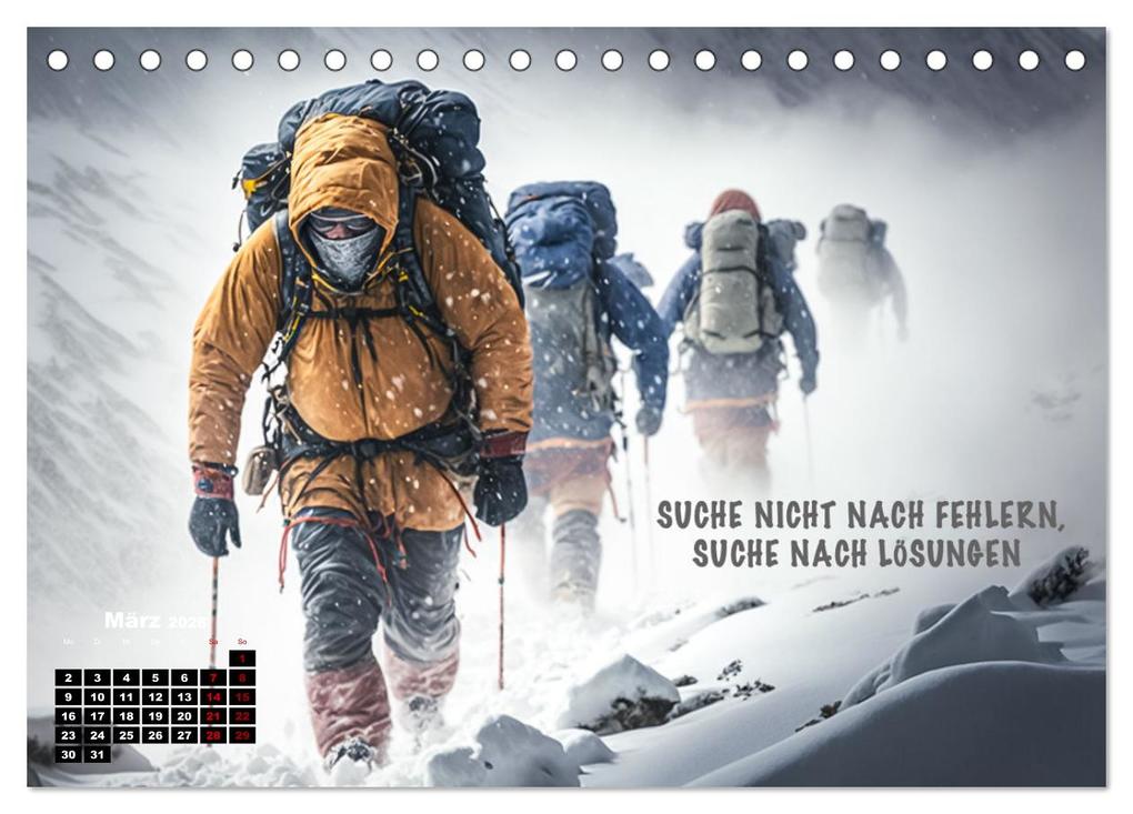 Weitere Ansicht: Motivation und Bergsteigen (Tischkalender 2026 DIN A5 quer), CALVENDO Monatskalender | Dirk Meutzner, Calvendo