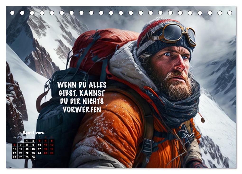 Weitere Ansicht: Motivation und Bergsteigen (Tischkalender 2026 DIN A5 quer), CALVENDO Monatskalender | Dirk Meutzner, Calvendo
