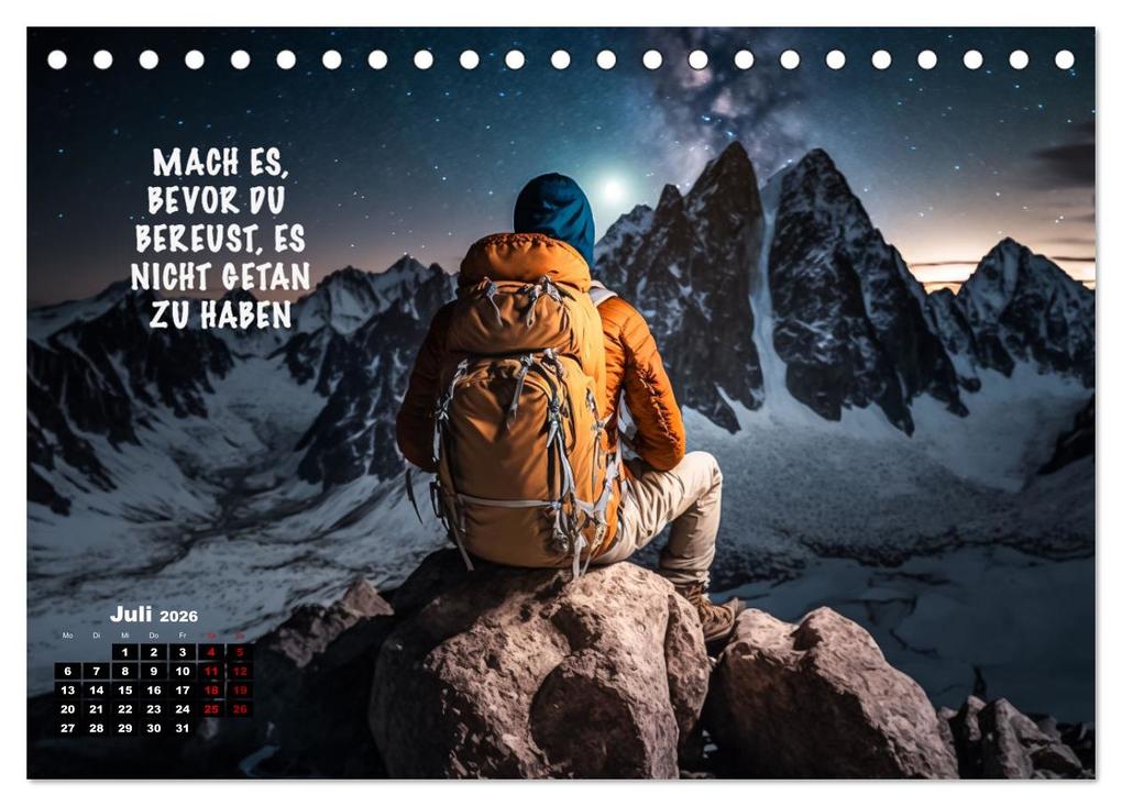 Weitere Ansicht: Motivation und Bergsteigen (Tischkalender 2026 DIN A5 quer), CALVENDO Monatskalender | Dirk Meutzner, Calvendo