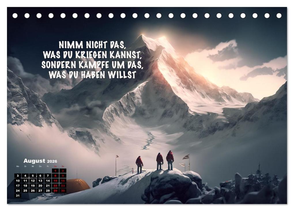 Weitere Ansicht: Motivation und Bergsteigen (Tischkalender 2026 DIN A5 quer), CALVENDO Monatskalender | Dirk Meutzner, Calvendo