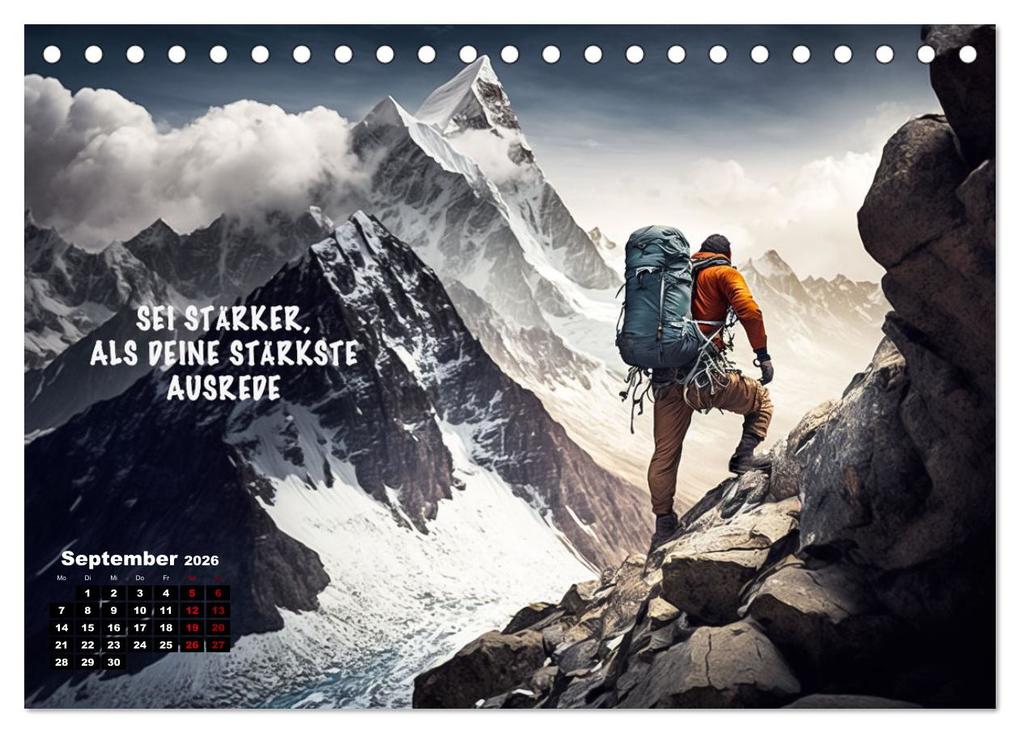 Weitere Ansicht: Motivation und Bergsteigen (Tischkalender 2026 DIN A5 quer), CALVENDO Monatskalender | Dirk Meutzner, Calvendo