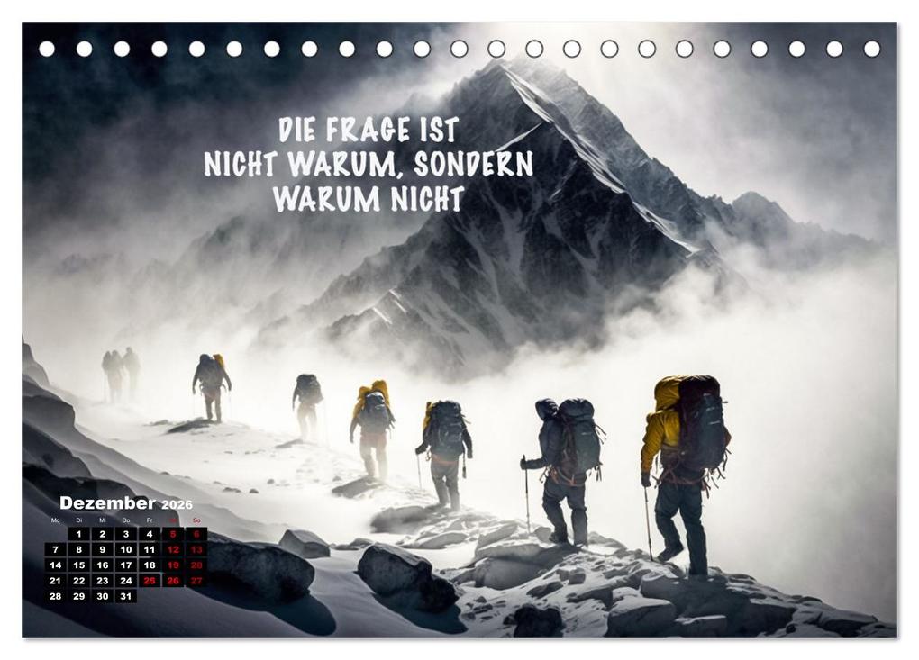 Weitere Ansicht: Motivation und Bergsteigen (Tischkalender 2026 DIN A5 quer), CALVENDO Monatskalender | Dirk Meutzner, Calvendo