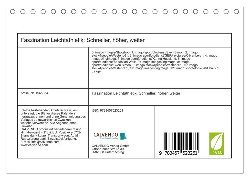Weitere Ansicht: Faszination Leichtathletik: Schneller, höher, weiter (Tischkalender 2026 DIN A5 quer), CALVENDO Monatskalender | CALVENDO CALVENDO, Calvendo