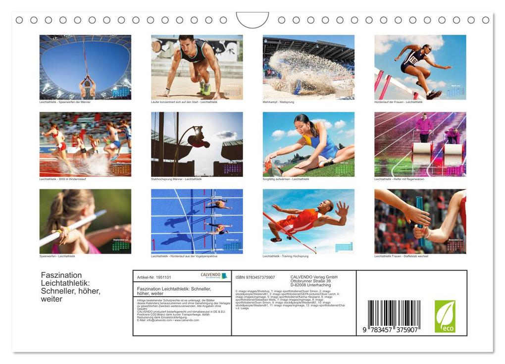 Weitere Ansicht: Faszination Leichtathletik: Schneller, höher, weiter (Wandkalender 2026 DIN A4 quer), CALVENDO Monatskalender | CALVENDO CALVENDO, Calvendo