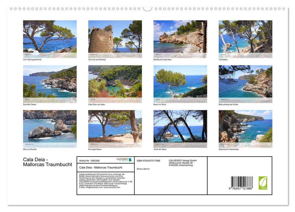 Weitere Ansicht: Cala Deia - Mallorcas Traumbucht (hochwertiger Premium Wandkalender 2026 DIN A2 quer), Kunstdruck in Hochglanz | Markus Behner, Calvendo