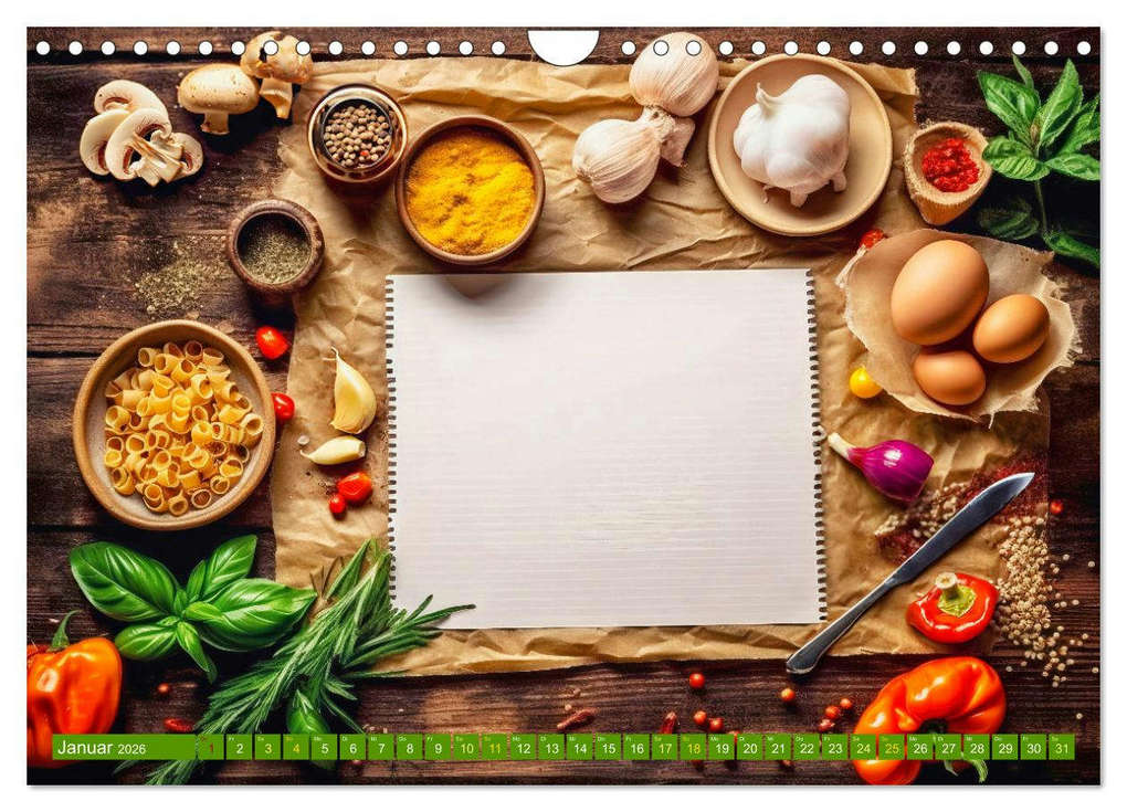 Weitere Ansicht: Kulinarische Notizen - Notiere deine besten Pastarezepte (Wandkalender 2026 DIN A4 quer), CALVENDO Monatskalender | Anja Frost, Calvendo