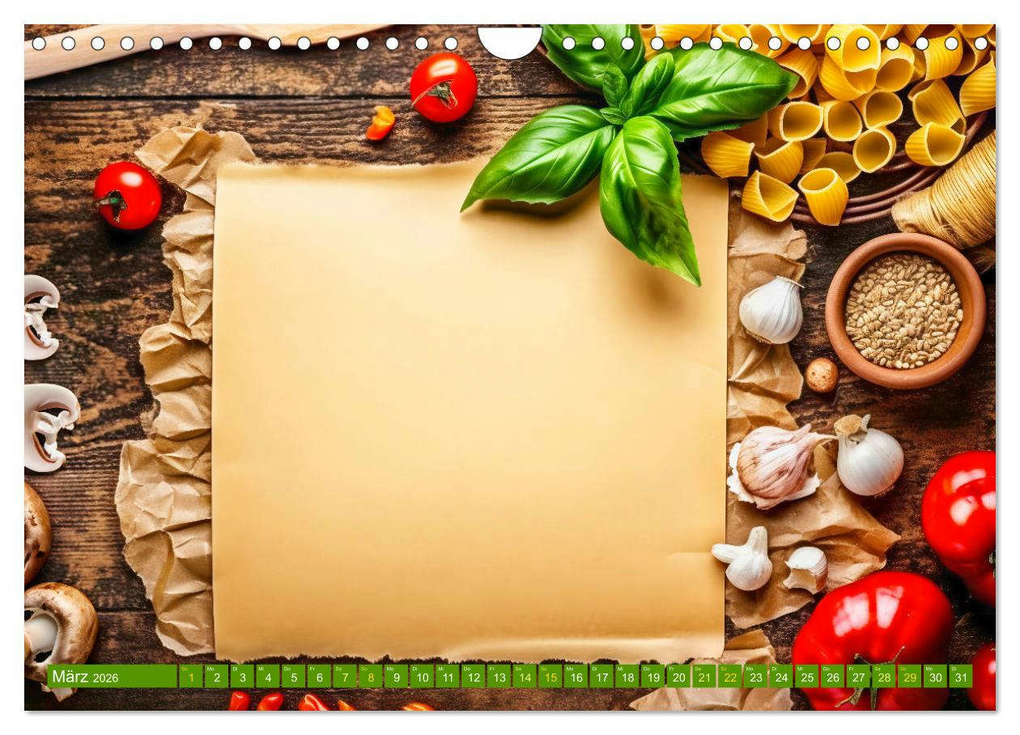 Weitere Ansicht: Kulinarische Notizen - Notiere deine besten Pastarezepte (Wandkalender 2026 DIN A4 quer), CALVENDO Monatskalender | Anja Frost, Calvendo