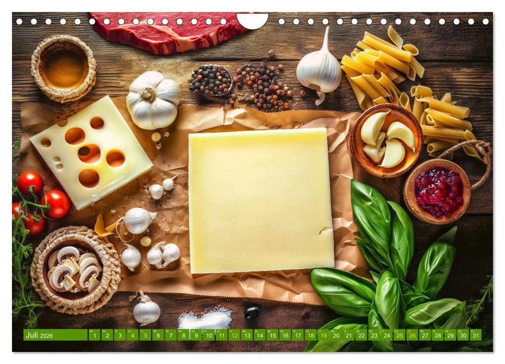 Weitere Ansicht: Kulinarische Notizen - Notiere deine besten Pastarezepte (Wandkalender 2026 DIN A4 quer), CALVENDO Monatskalender | Anja Frost, Calvendo