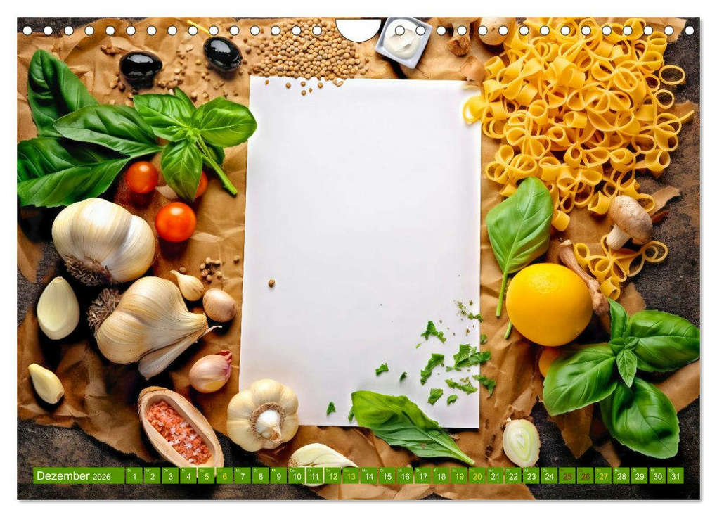 Weitere Ansicht: Kulinarische Notizen - Notiere deine besten Pastarezepte (Wandkalender 2026 DIN A4 quer), CALVENDO Monatskalender | Anja Frost, Calvendo