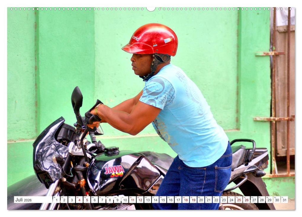 Weitere Ansicht: JAWA BIKER - Ein Motorrad der CSSR in Kuba (hochwertiger Premium Wandkalender 2026 DIN A2 quer), Kunstdruck in Hochglanz | Henning von Löwis of Menar, Calvendo