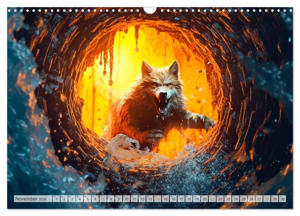 Weitere Ansicht: Rotkäppchen und der Wolf (Wandkalender 2026 DIN A3 quer), CALVENDO Monatskalender | Dirk Meutzner, Calvendo