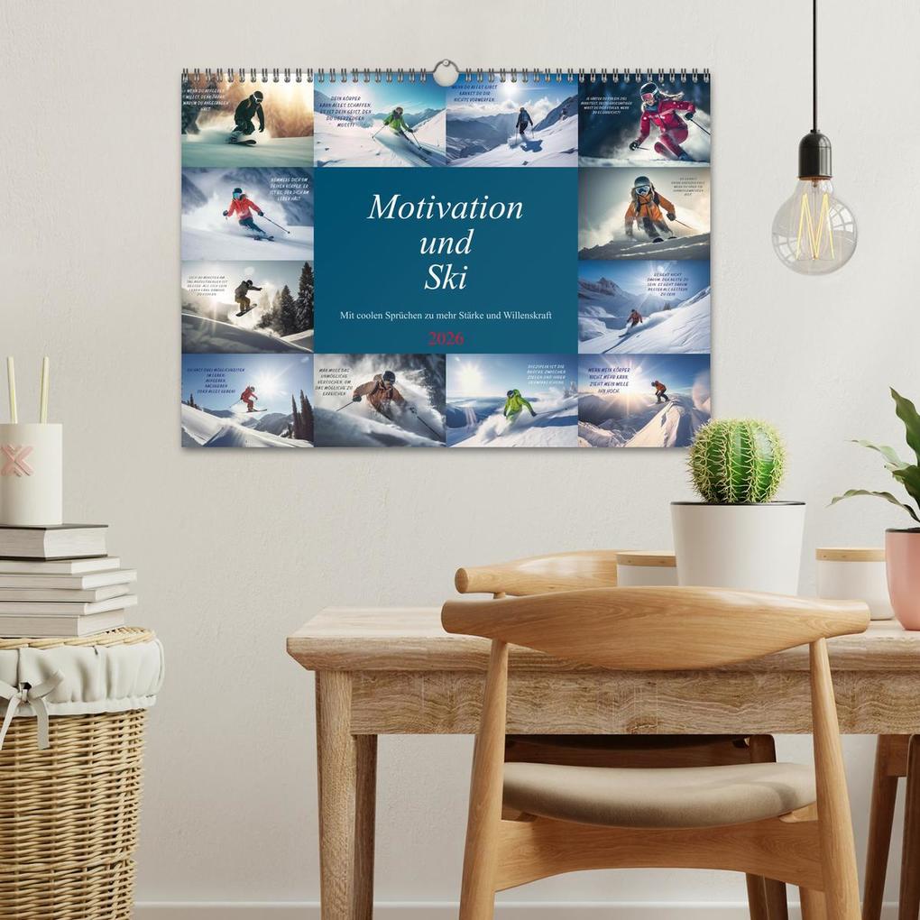 Weitere Ansicht: Motivation und Ski (Wandkalender 2026 DIN A3 quer), CALVENDO Monatskalender | Dirk Meutzner, Calvendo
