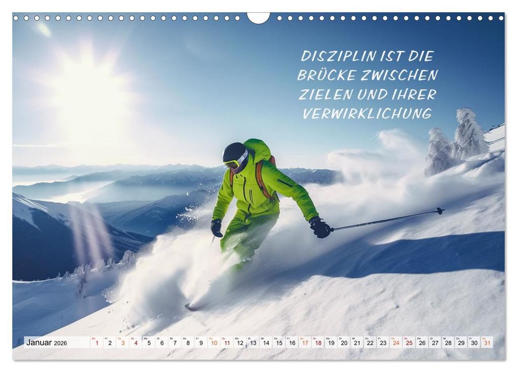 Weitere Ansicht: Motivation und Ski (Wandkalender 2026 DIN A3 quer), CALVENDO Monatskalender | Dirk Meutzner, Calvendo