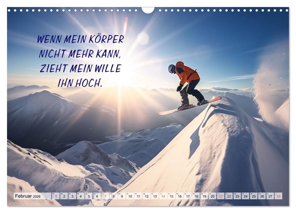 Weitere Ansicht: Motivation und Ski (Wandkalender 2026 DIN A3 quer), CALVENDO Monatskalender | Dirk Meutzner, Calvendo